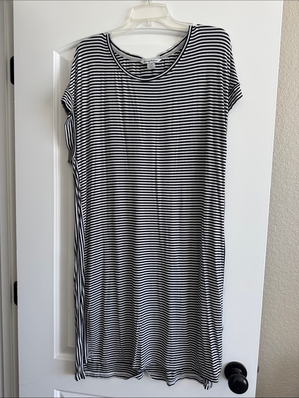 Tommy Bahama Navy & White Striped Midi Dress